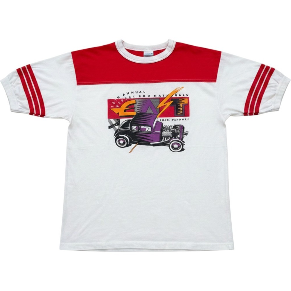 Vintage 1991 Alore Street Rod Nationals East T-Shirt Hot Rod Racing Red White L